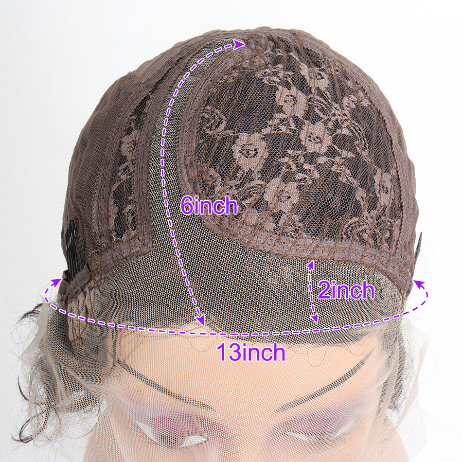 Trending Pixie Cut Wig Lace frontal 100% Human Hair side bang part short Remy wig styled glueless 1B#
