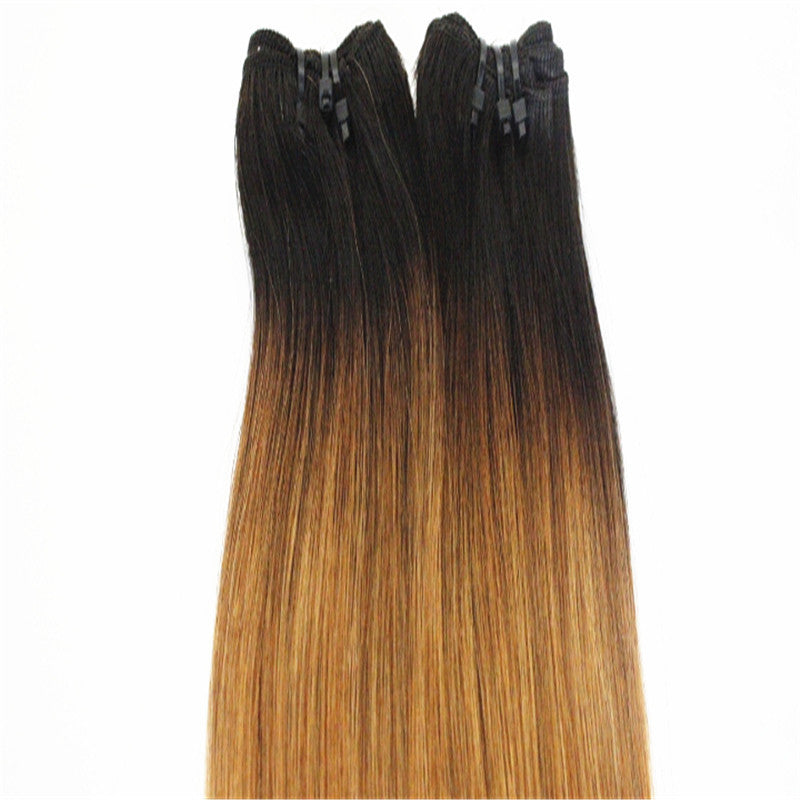 Ombré straight hair bundles extensions pure quality human hair sets three colours very affordable bulk price