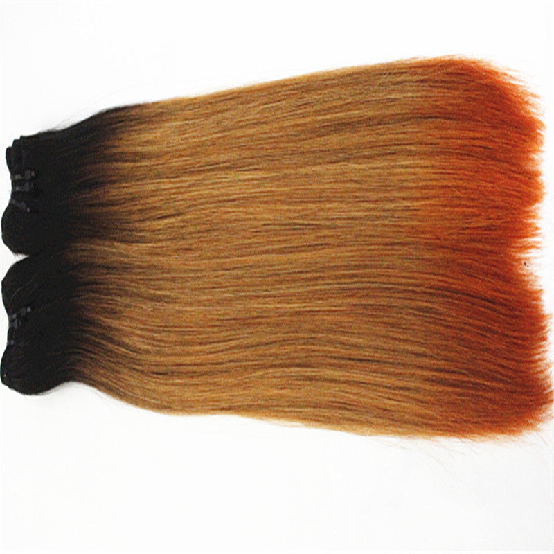 Ombré straight hair bundles extensions pure quality human hair sets three colours very affordable bulk price