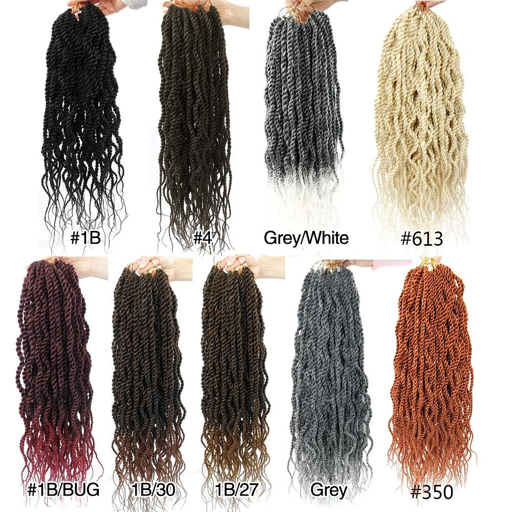 Synthetic Wavy Twist crochet Braid Hair coloured Senegalese twist trend