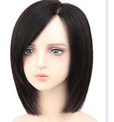 Long lasting Wig Female Full Human Hair Wig for hair loss realistic look scalp protection short cut with side bang