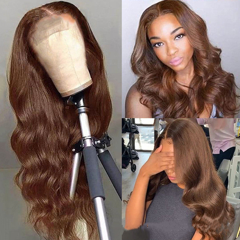 13X6 Chocolate Brown Color Long lasting Human Hair wig 13x6 HD Lace Front Human Hair Wig| Glueless & Pre-Plucked | 150% Density | Medium to Long Lengths