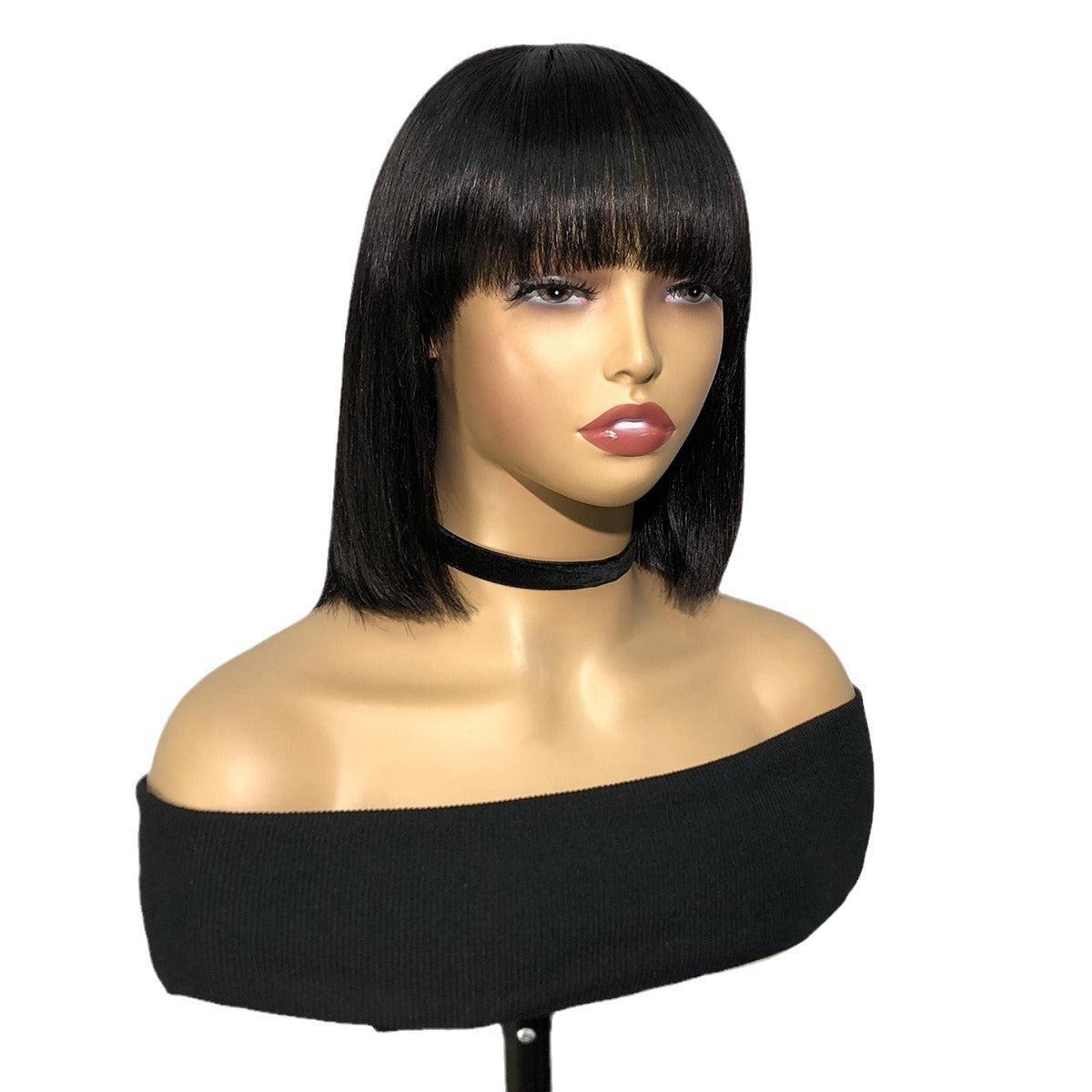 360 HD Glueless Human Hair Bob Wig – Straight with Bang, Pre-Plucked & Ready to Wear