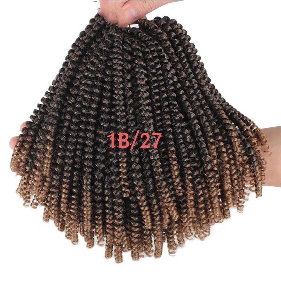 110g chemical fiber hair extensions crochet twist braids curly style short synthetic ombré coloured