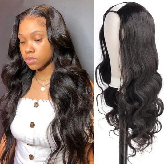 Glueless Body Wave U Part Wigs 150 Density Brazilian Long 100% Human Unprocessed Hair guarantee affordable bulk price