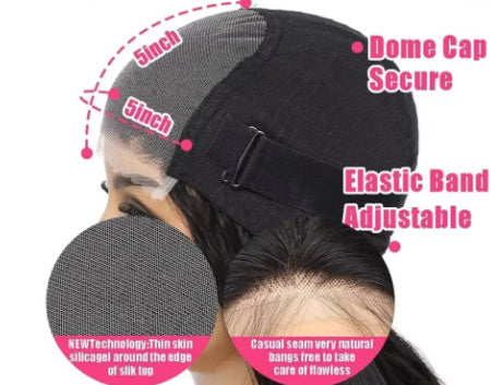 Body Wave Glueless Human Hair Wigs Glue-free Hoods invisible HD lace frontal