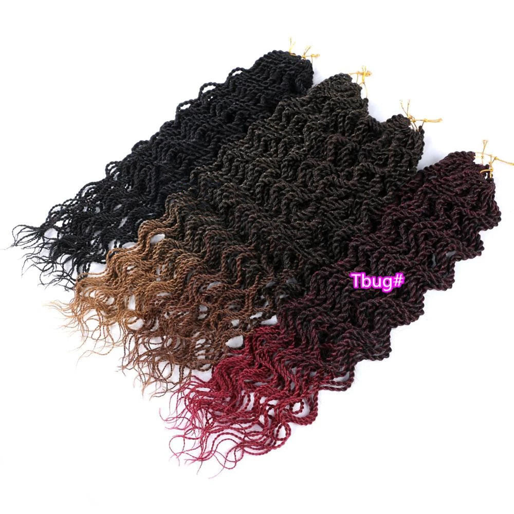Synthetic Wavy Twist crochet Braid Hair coloured Senegalese twist trend
