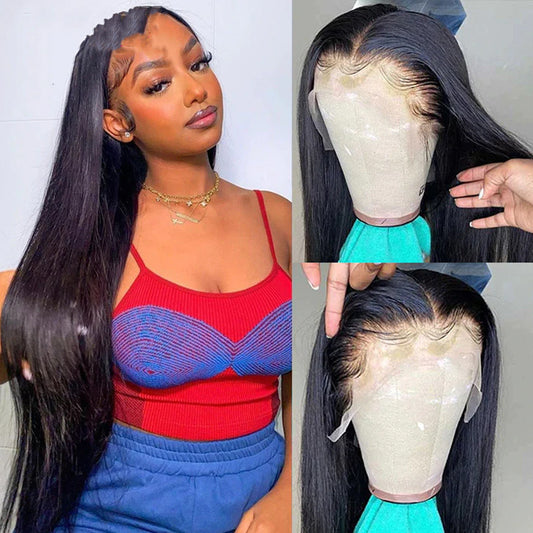 13X6 Straight Human Hair 1B# Headpiece Wig 100% Long Quality 7A Hair grade guarantee bulk price