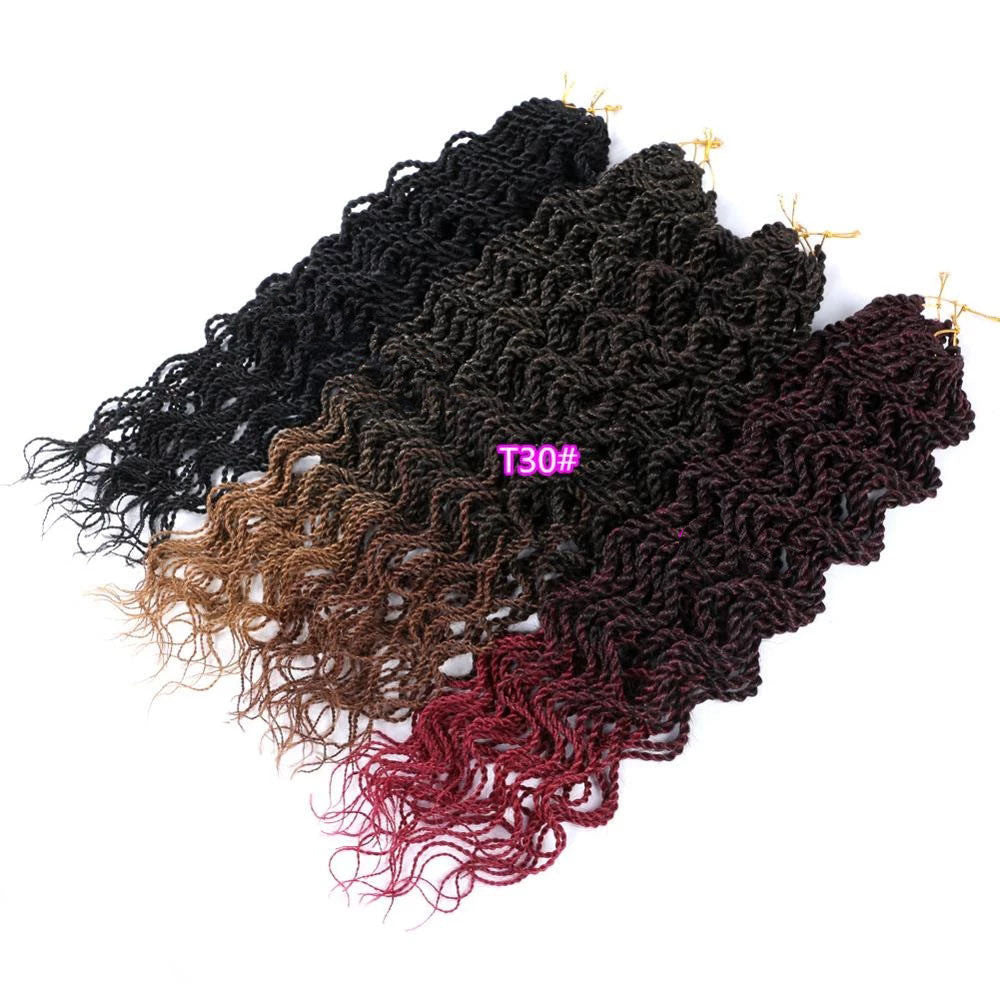 Synthetic Wavy Twist crochet Braid Hair coloured Senegalese twist trend