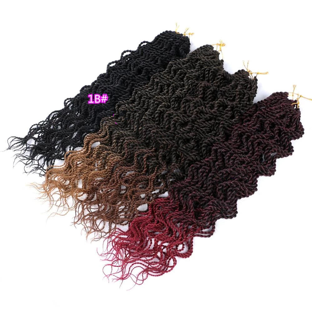 Synthetic Wavy Twist crochet Braid Hair coloured Senegalese twist trend