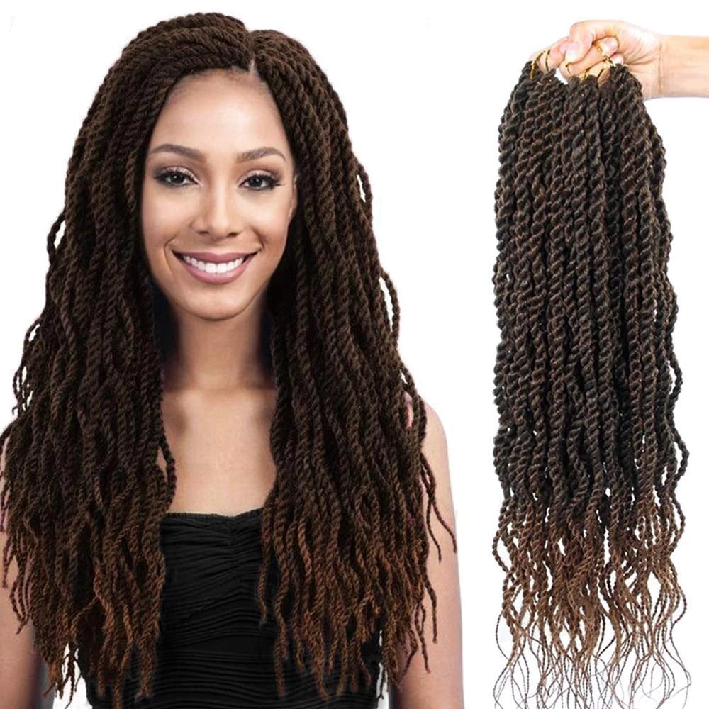 Synthetic Wavy Twist crochet Braid Hair coloured Senegalese twist trend