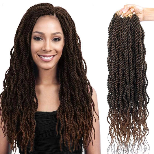 Synthetic Wavy Twist crochet Braid Hair coloured Senegalese twist trend