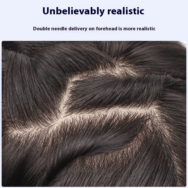 Long lasting Wig Female Full Human Hair Wig for hair loss realistic look scalp protection short cut with side bang