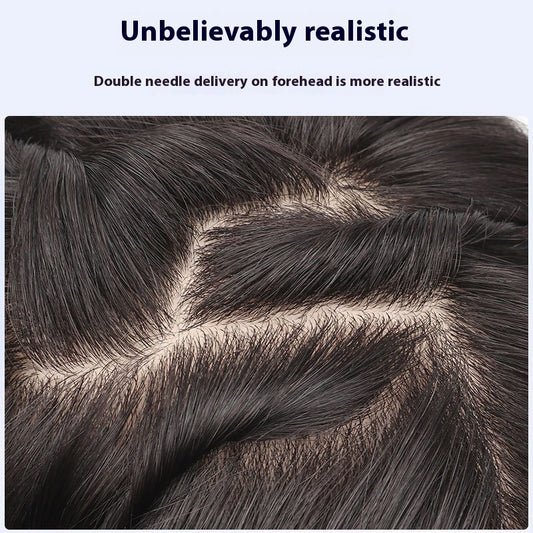 Long lasting Wig Female Full Human Hair Wig for hair loss realistic look scalp protection short cut with side bang