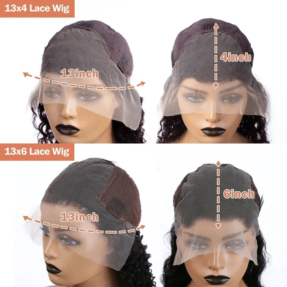 Super long 13X4 13X6 Full Human Hair pre-plucked hairline with baby hairline Quality Hair volume Deep wave free part