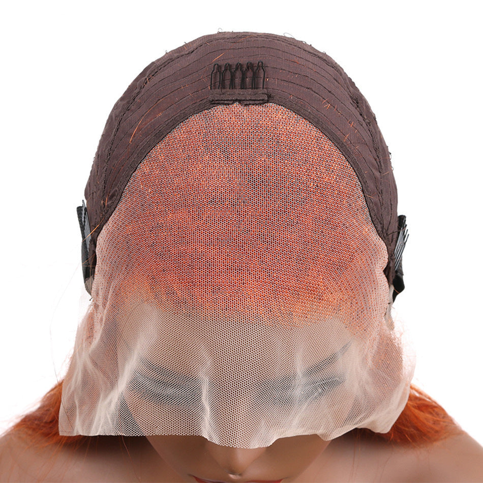 HD invisible Lace Frontal Wig Real Human Hair Body Wave Wig 150% density 13x4, 4X4, T-part, Vibrant Orange Coloured long hair