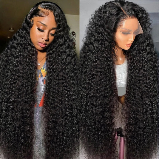 Super long 13X4 13X6 Full Human Hair pre-plucked hairline with baby hairline Quality Hair volume Deep wave free part
