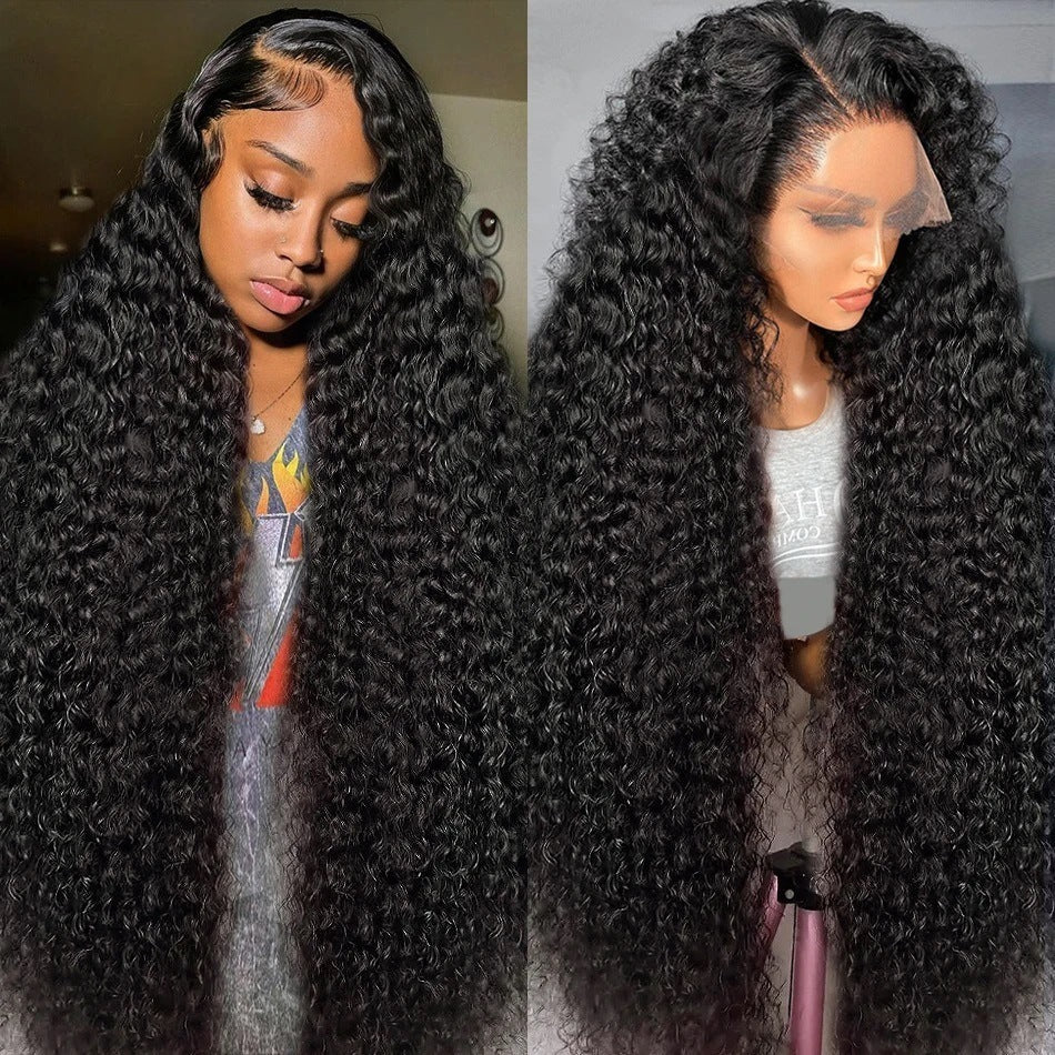 Super long 13X4 13X6 Full Human Hair pre-plucked hairline with baby hairline Quality Hair volume Deep wave free part