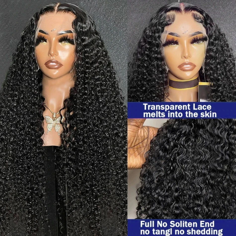 Super long 13X4 13X6 Full Human Hair pre-plucked hairline with baby hairline Quality Hair volume Deep wave free part