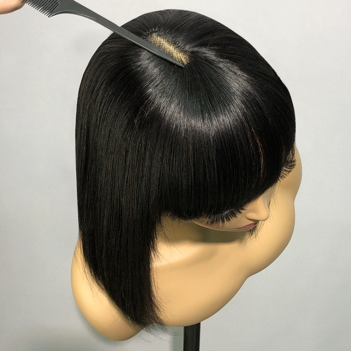 360 HD Glueless Human Hair Bob Wig – Straight with Bang, Pre-Plucked & Ready to Wear